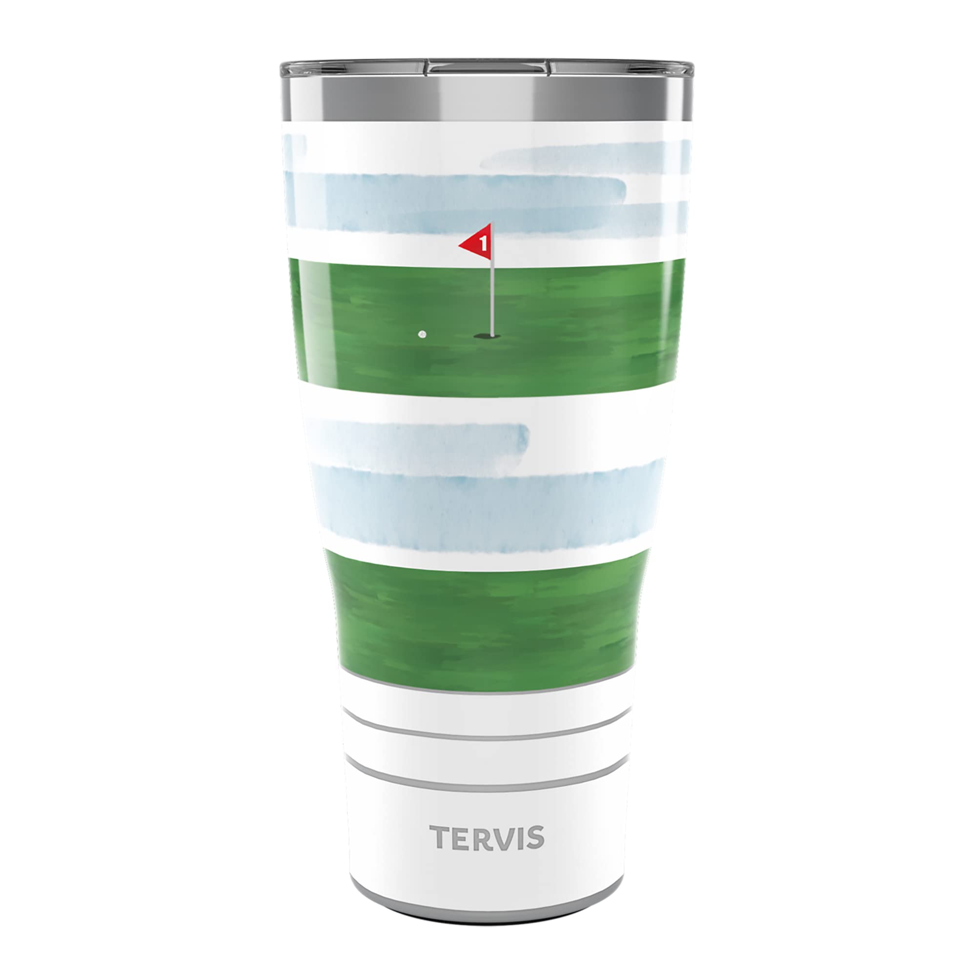 Tervis Traveler Golf Sink the Putt Triple Walled Insulated Tumbler Travel Cup Keeps Drinks Cold & Hot, 30oz, Stainless Steel