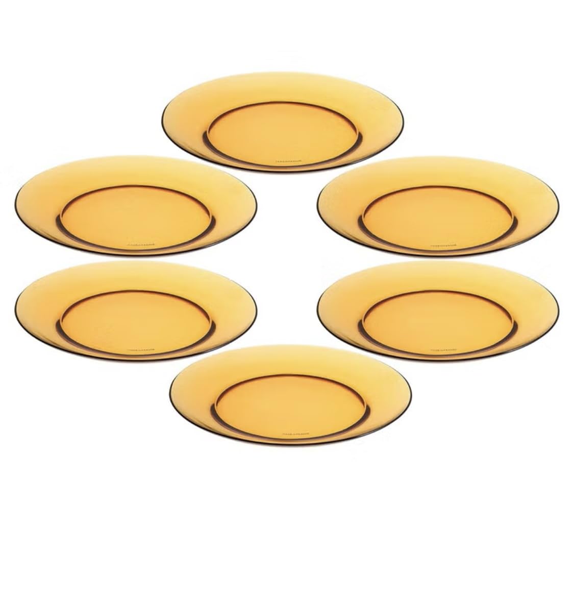 Duralex Vermeil 3006df06 Set of 6 Glass Plates 23.5 cm