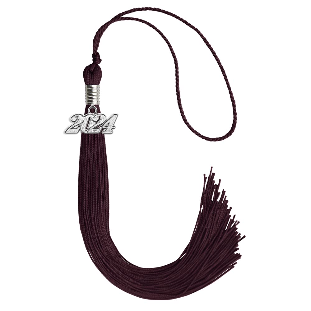 Endea Graduation Single Color Tassel with Silver Date Drop (Maroon, 2024)