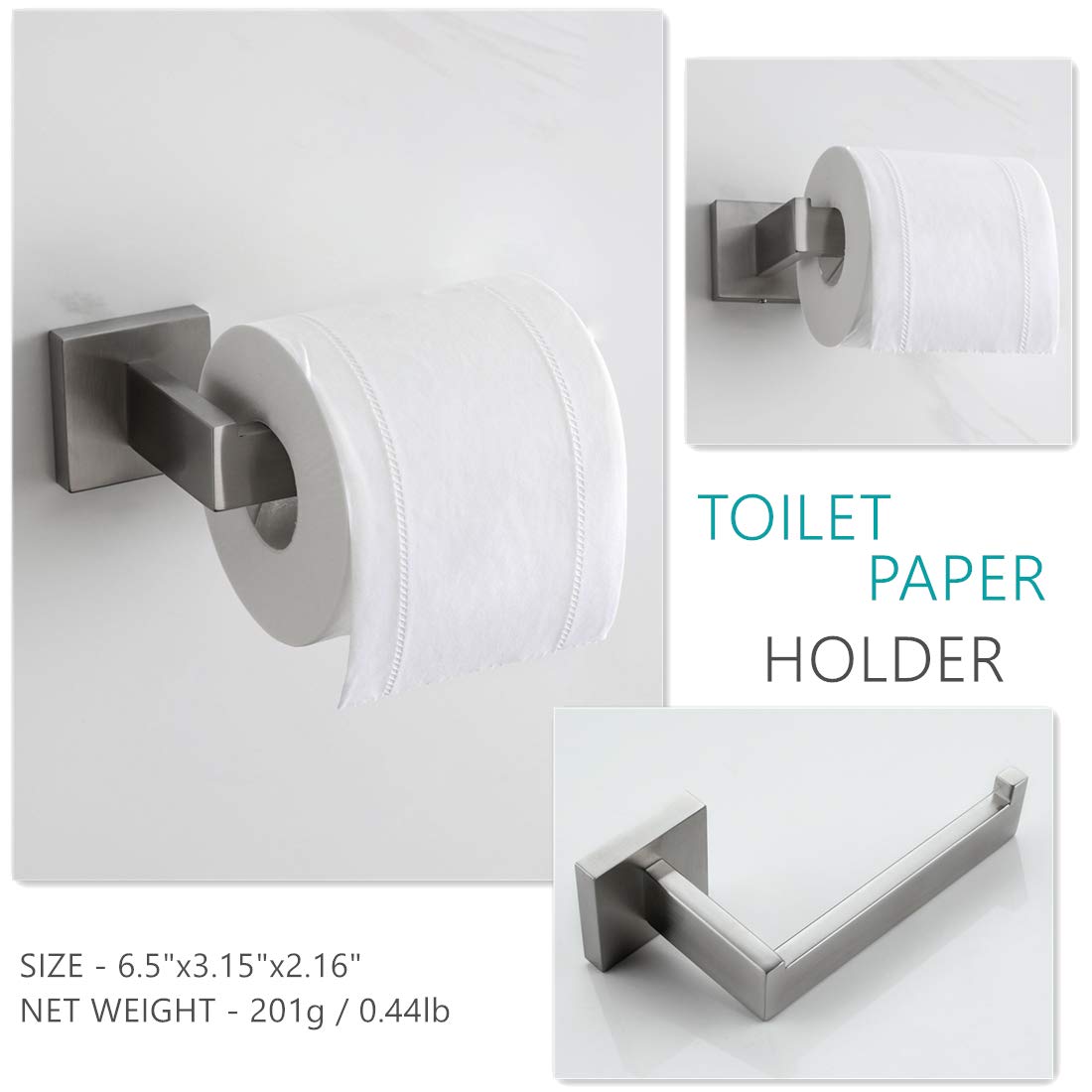 VELIMAX Premium Stainless Steel 4 Pieces Bathroom Hardware Accessories Set Wall Mounted Towel Bar Set  Brushed  23.6-Inch