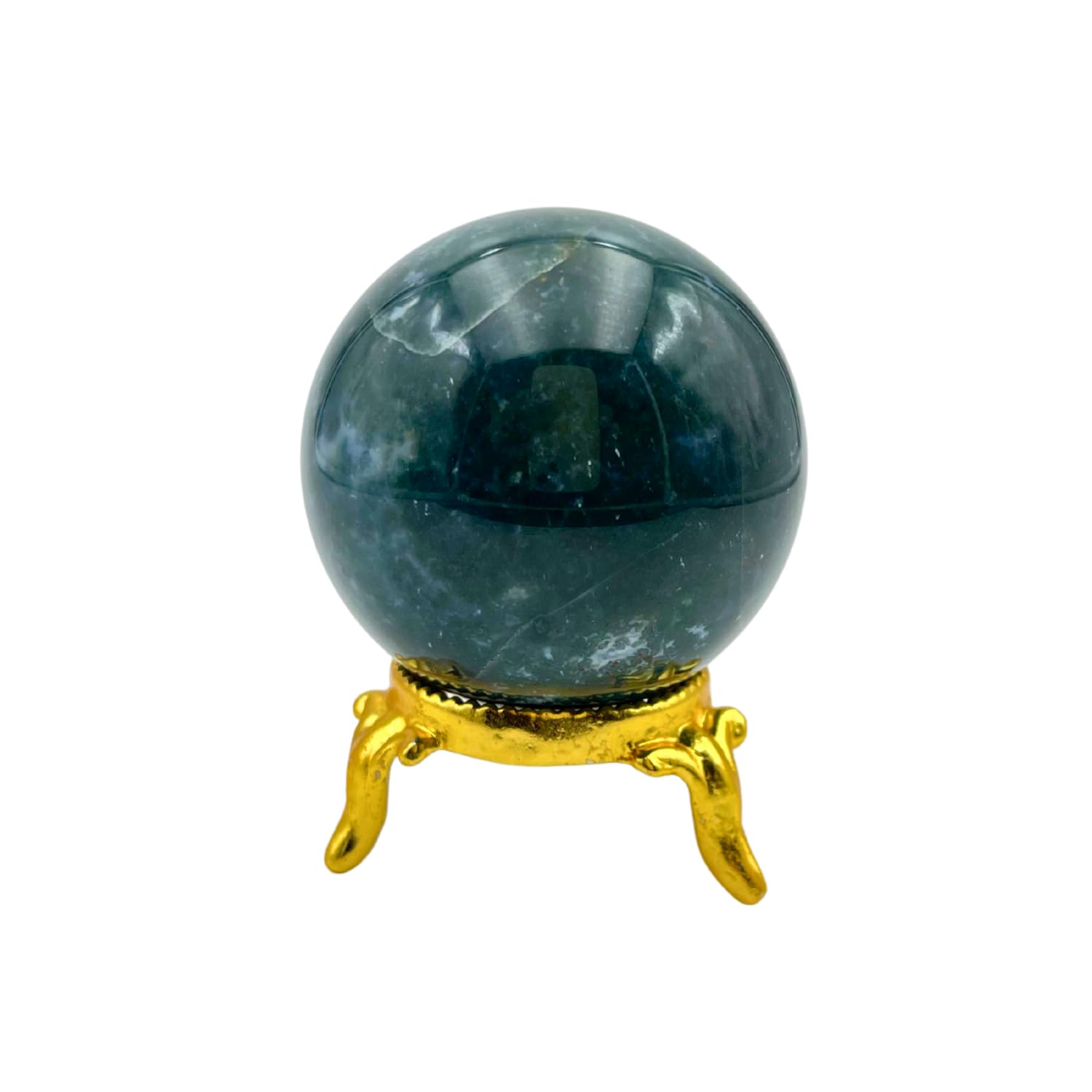 WholesaleGemShop Green Fancy Natural Quartz 40-45 mm Ball A+ Hand Carved Crystal Altar Healing Devotional Focus Spiritual Chakra