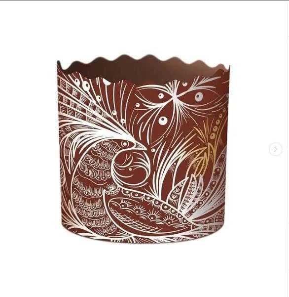 6Panettone Paper Mold - Easter Bread Forms for Baking Italian Christmas Panettone - Brown and Gold Deluxe Kulich Forms Paska For