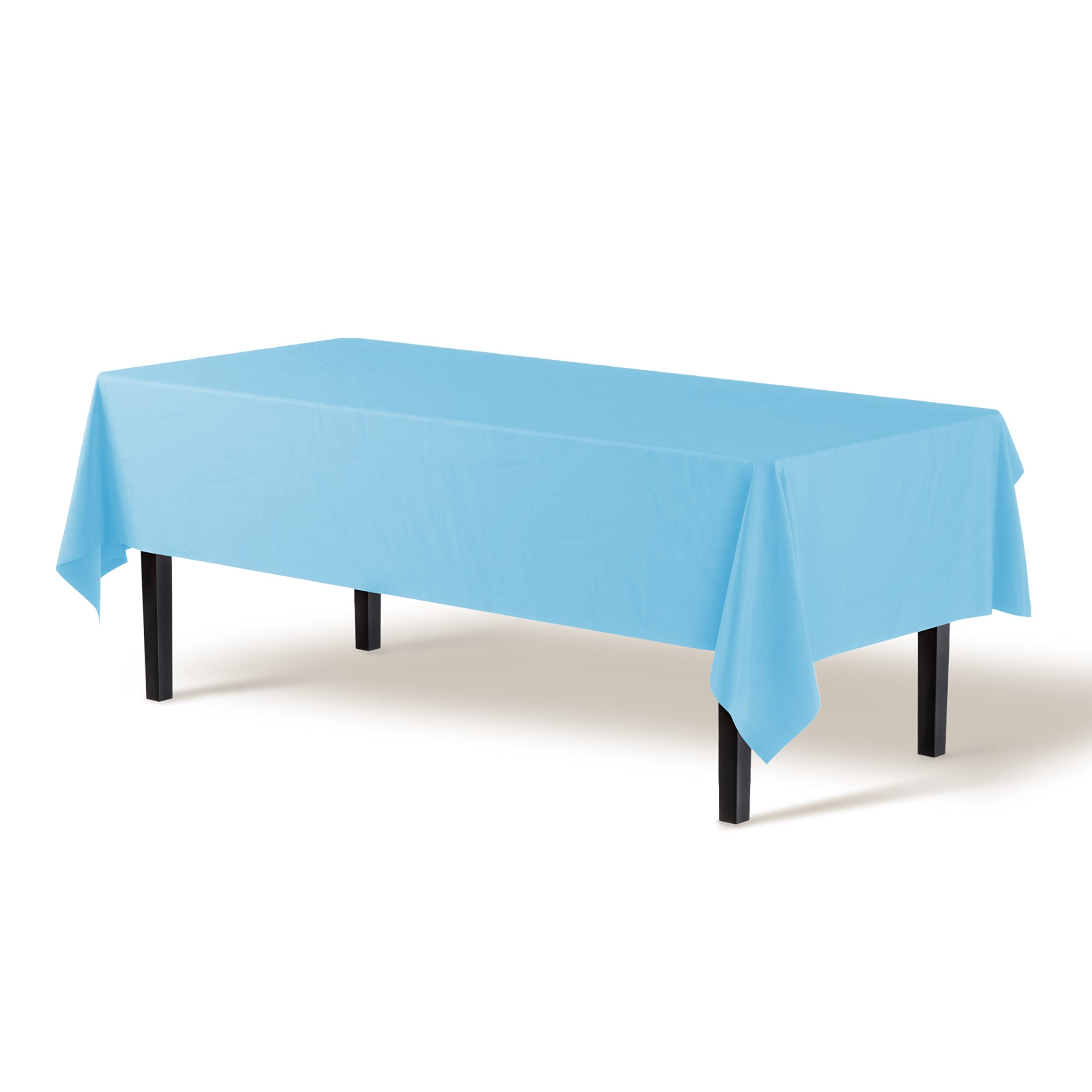 Exquisite Sky Blue Tablecloths For Rectangle Tables In Bulk 48 Pack Sky Blue Plastic Disposable Table Cloth 54'' Inch X 108'' In