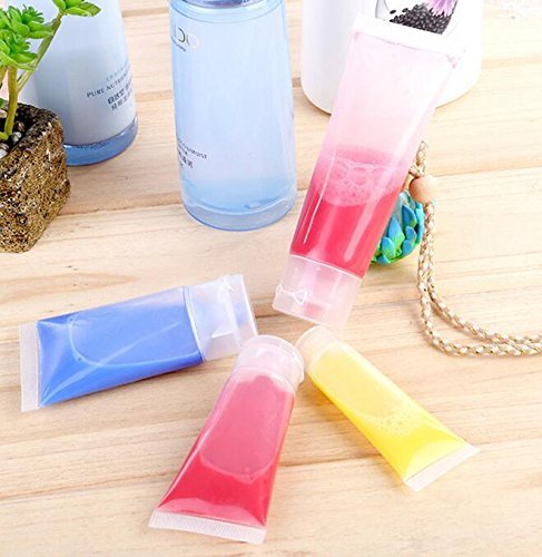 20Pcs Empty Refillable Translucent Frosted Plastic Travel Cosmetic Make Up Soft Tubes Container Bottle With Flip Cap Shower Loti