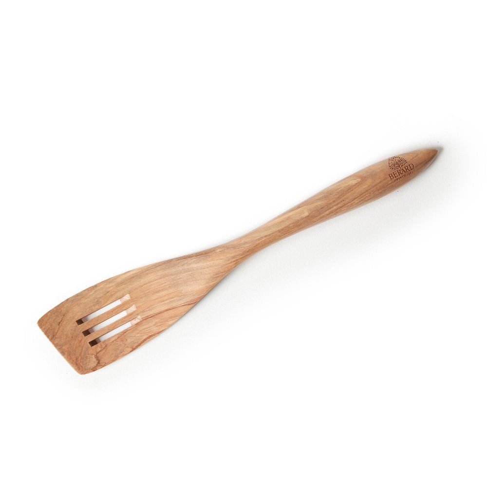 Berard French Olive Wood 12-1/2-Inch Handcrafted Slotted Wood Spatula, Terra Collection