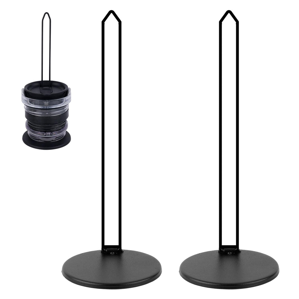 Peutier 2Pcs Tumbler Lid Organizers, Stackable Space-Saving Water Bottle Lid Rack Holder Vertical Storage Up To 14 Lids For Kitc
