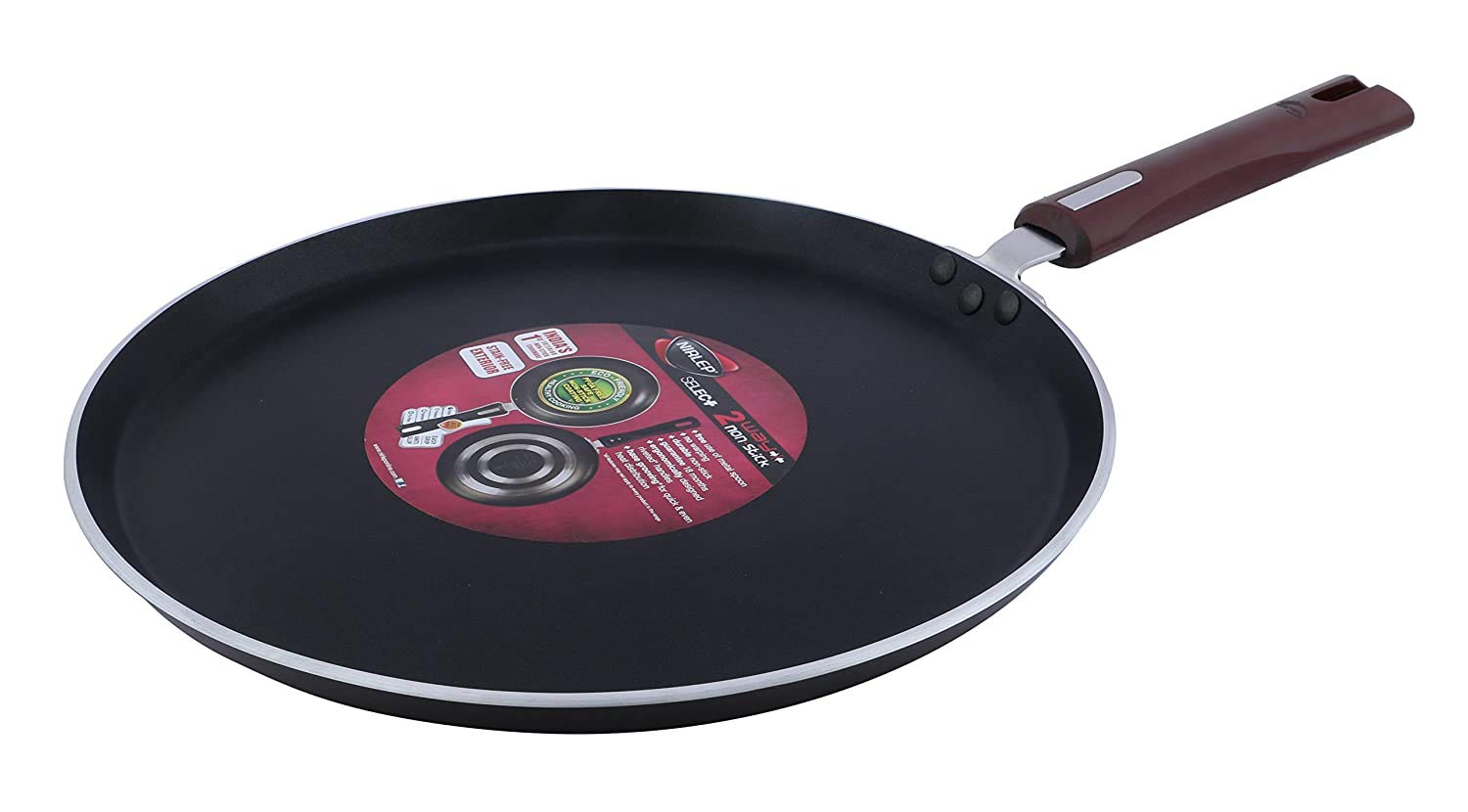 Nirlep By Bajaj Electricals Selec+ J Class 29 Cm Non Stick Flat Tawa, 4 Mm, Maroon