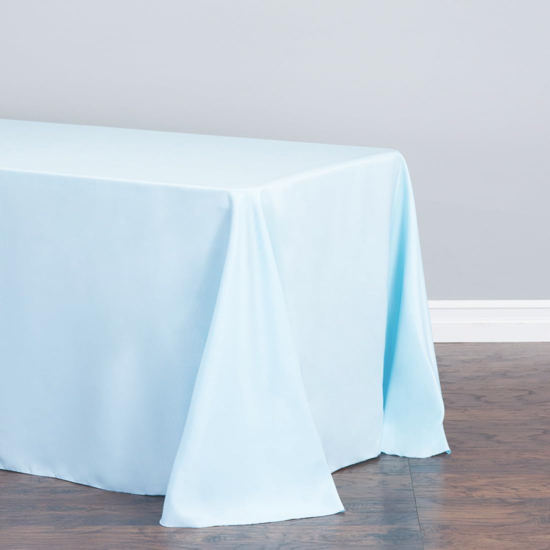 Ltc Linens Tablecloth 90 X 156-Inch Rectangular Polyester Tablecloth With Rounded Corners, Baby Blue, (90156-010171)