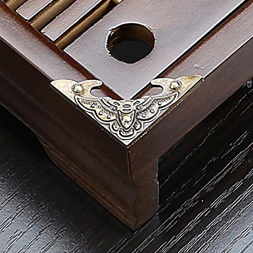 Rora Bamboo Tea Tray Chinese Gongfu Tea Serving Tray With Drawer Type Water Storage Drainage Kungfu Tea Set Table (Brown)