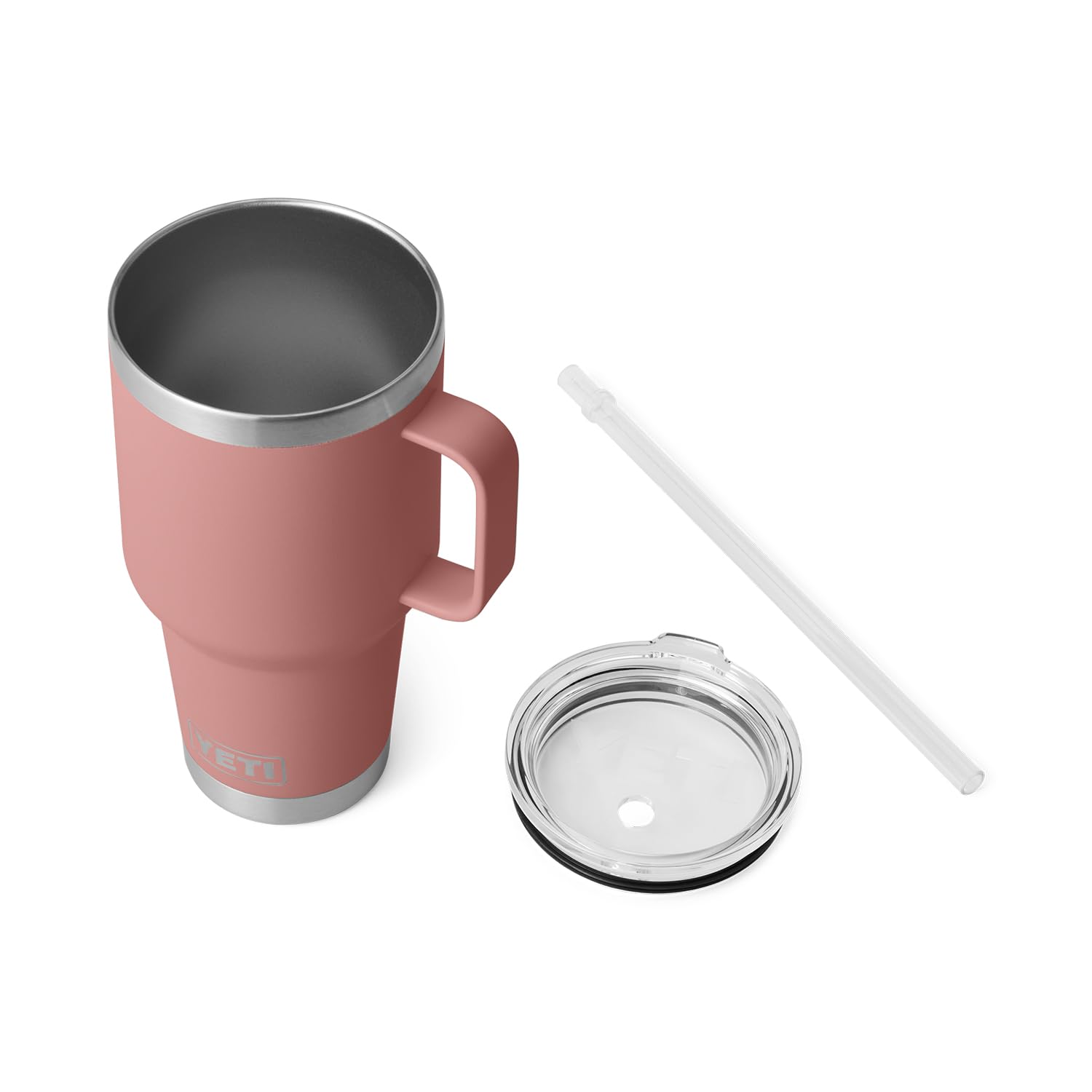 Yeti Rambler 35 Oz Straw Mug, Vacuum Insulated, Stainless Steel, Sandstone Pink