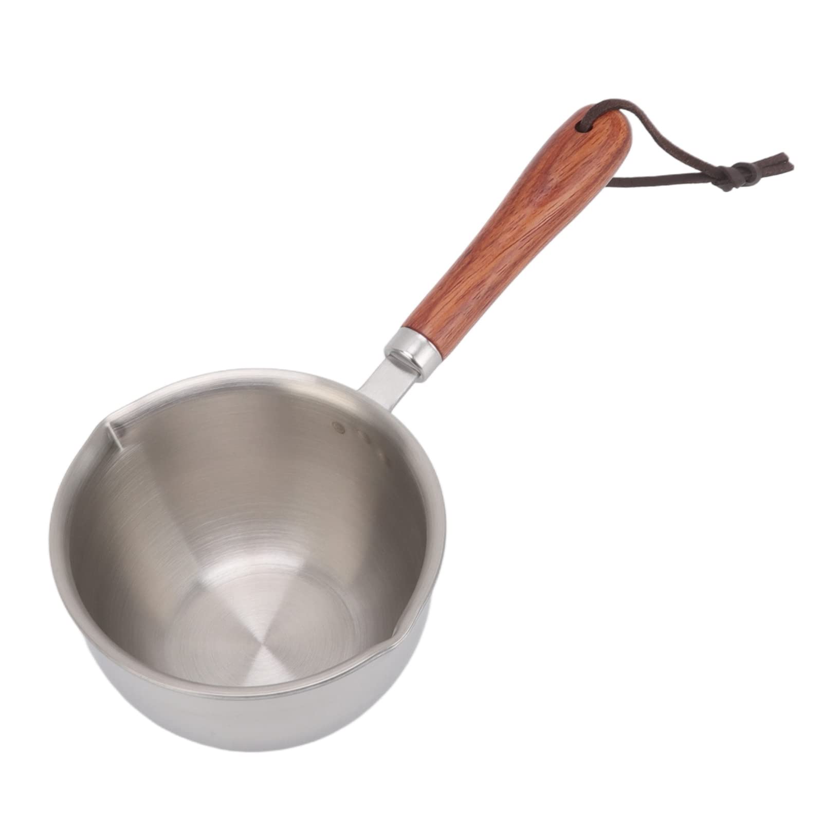 Stainless Steel Saucepan Non Stick Sauce Pan Multipurpose Saucepan with Pour Spout and Wood Handle for Cooking Heating Milk Hot 
