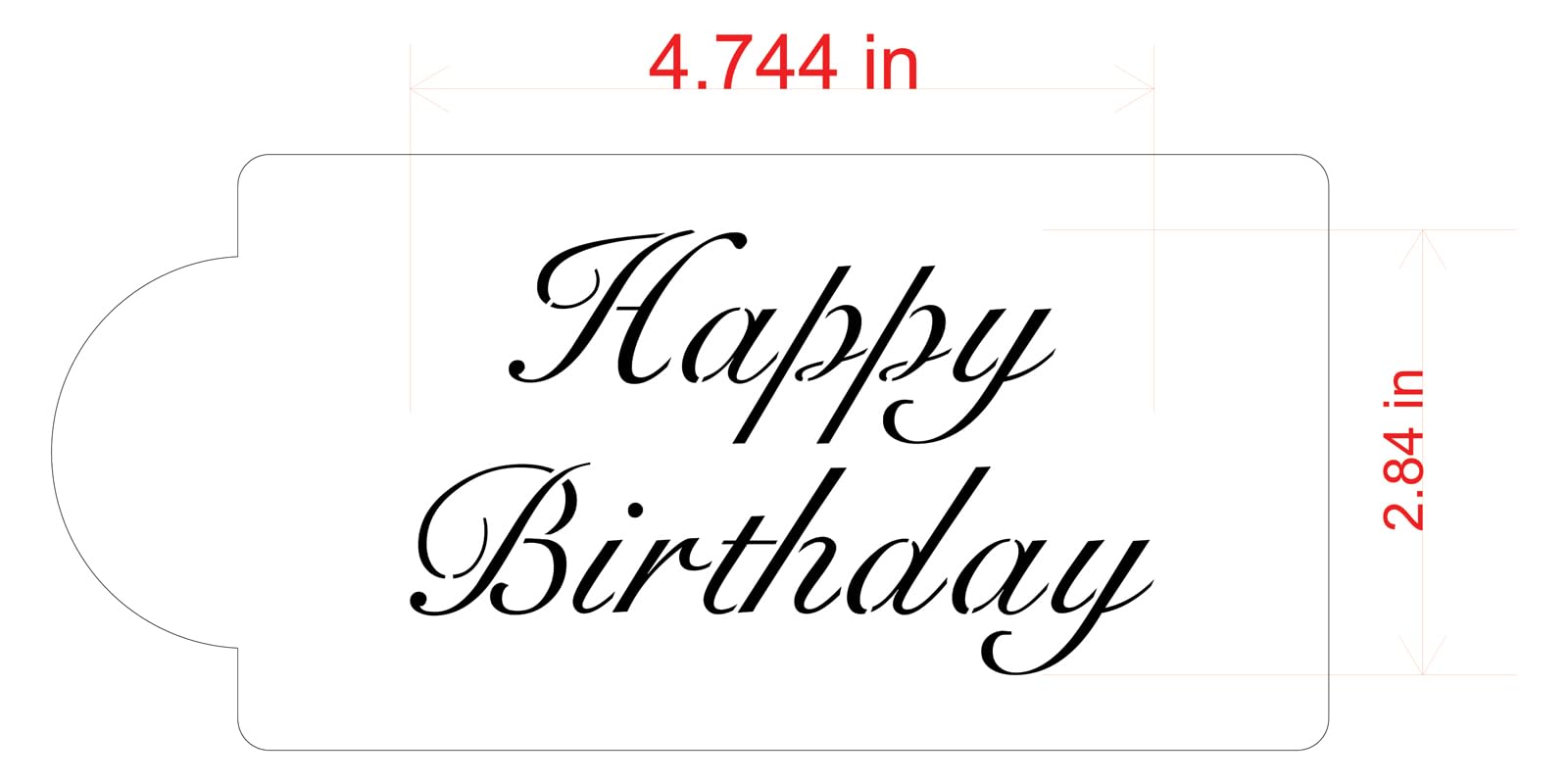 Designer Stencils Fancy Happy Birthday Cake Stencil, Beige/Semi-Transparent