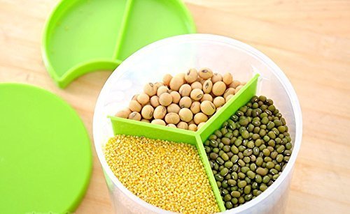 Moshtu 3 In 1 Transparent Sealed Cans Kitchen Sealed Jars Plastic Storage Bottles Storage Box For Food Cereals Grain Sealed Cont