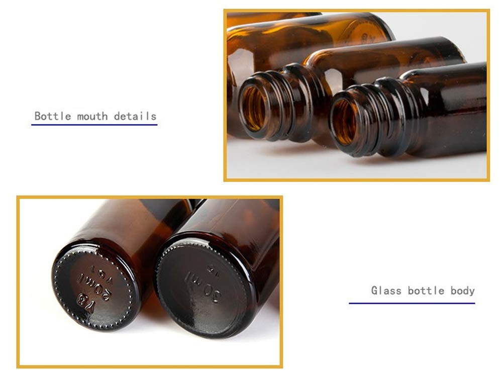 Xingzi 3Pcs 50Ml Empty Refillable Amber Glass Roll On Bottles Essential Oil Roller Bottles With Stainless Steel Roller Ball And