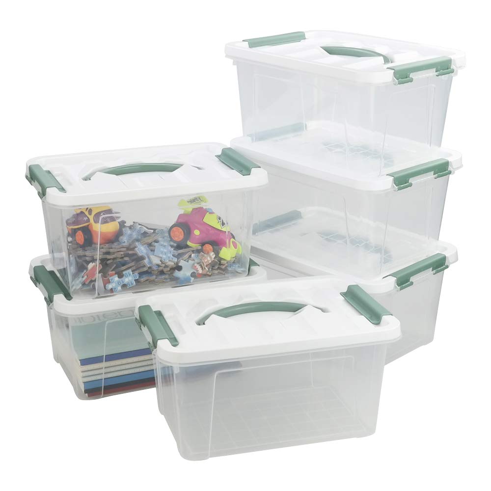 Yarebest 6-Pack Clear Latch Box, 6 Quart Plastic Storage Box With Lid