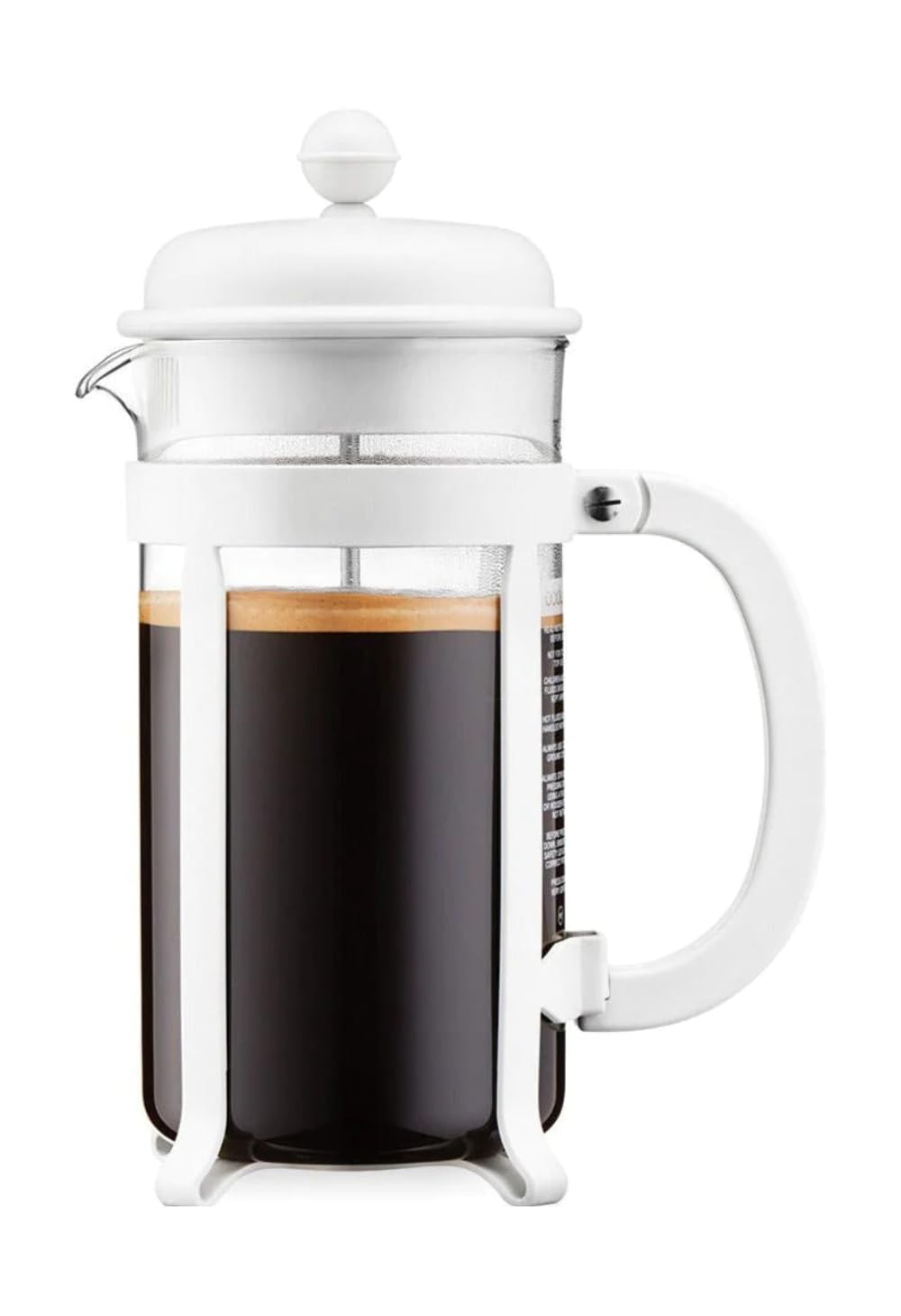 Bodum 34Oz Java French Press Coffee Maker, High-Heat Borosilicate Glass, White - Made In Portugal
