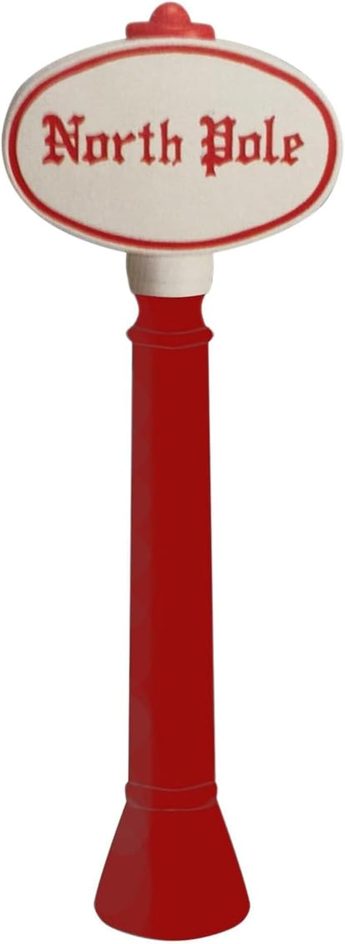 PMU Christmas Light-Up North Pole Sign - Plastic Blow Mold Statue Illuminated with 6 Cord and Light - Perfect Decor for Street,