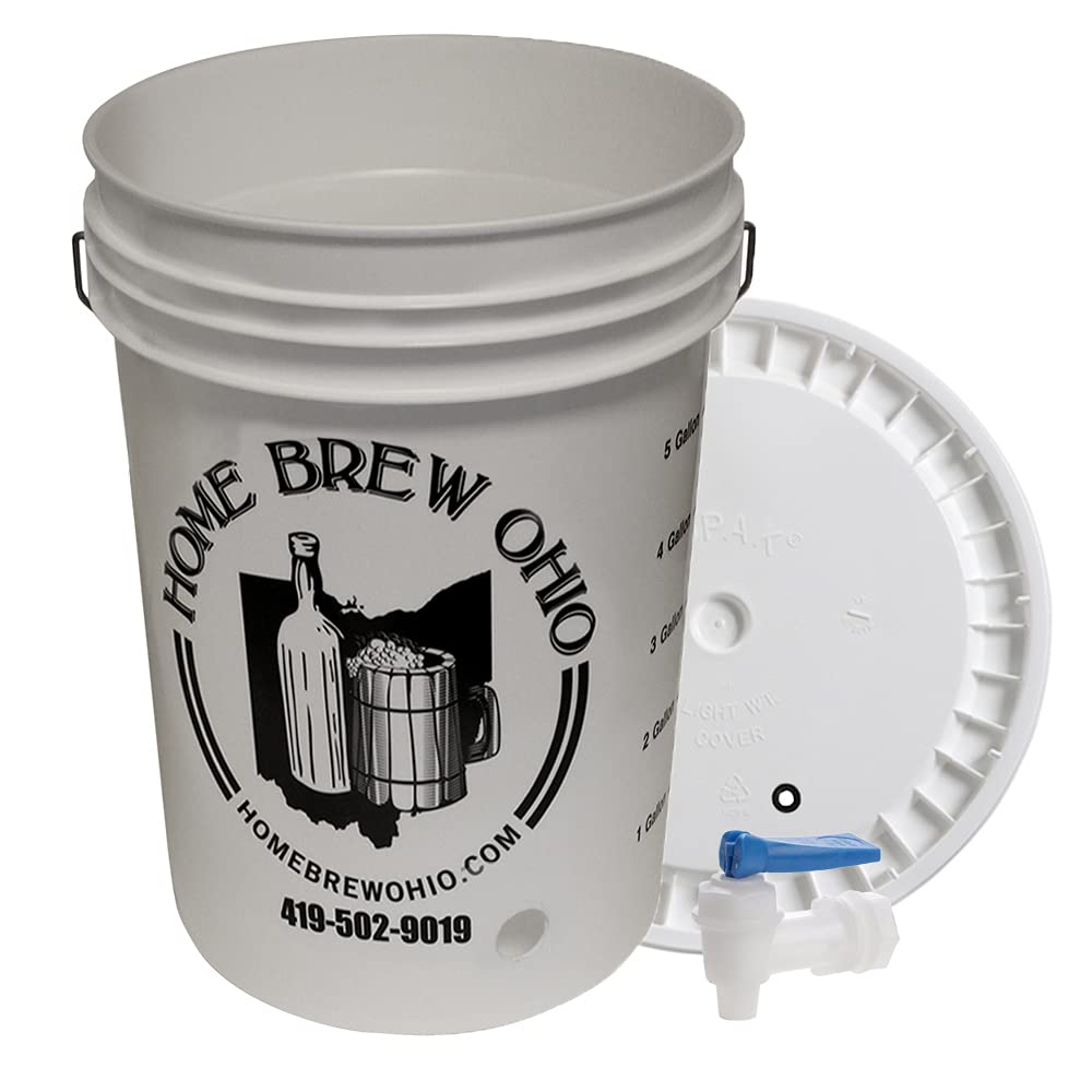 Home Brew Ohio 6.5 Gallon Bottling Bucket With Easy On/Off Spigot And Grommeted Lid