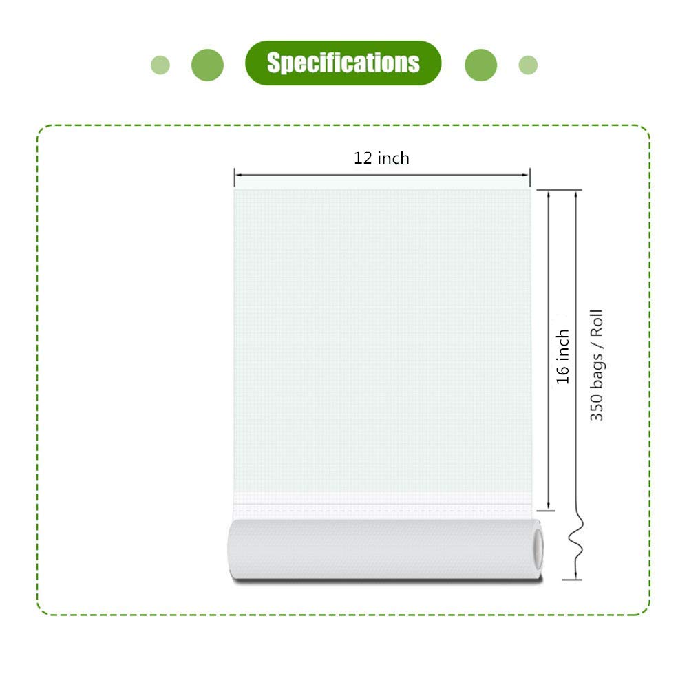 Besteasy Plastic Produce Bag, 12'' X 16'' Clear Plastic Produce Bags On A Roll, Durable Plastic Bags For Bread Fruits Vegetable