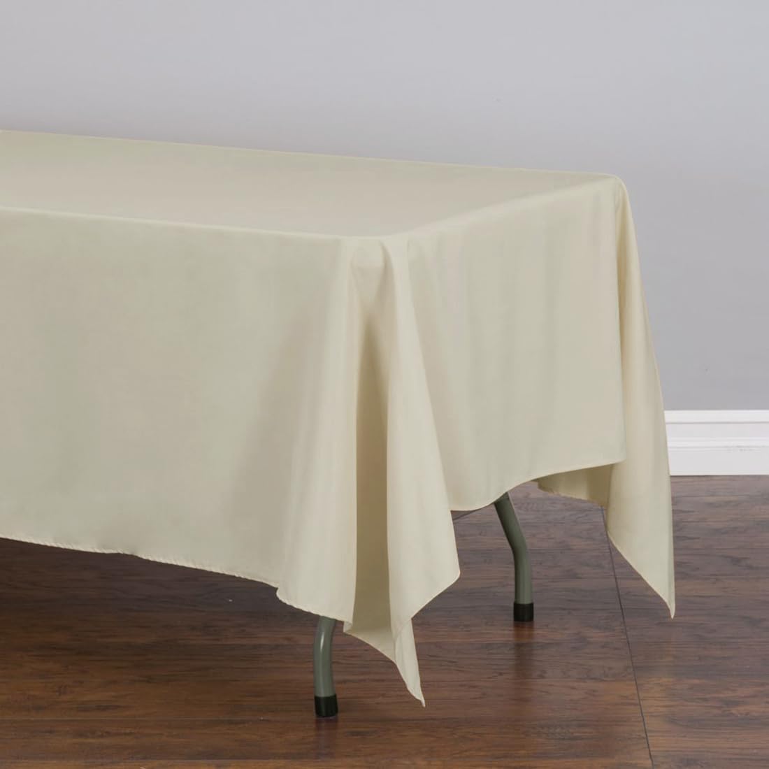 Ltc Linens 5 Pack Beige Rectangular Tablecloths 70 X 120 Inches For 6 Ro 8 Feet Rectangle Banquet Tables With Half-Drop - Stain