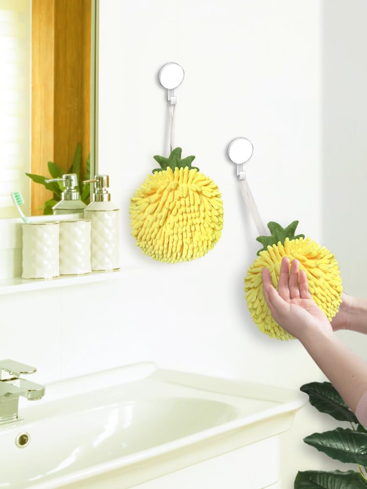 Sophie & Panda Fuzzy Ball Hand Towels (Set Of 2) - Dry Your Hands Instantly And Conveniently With This Creative Hand Towel Fruit