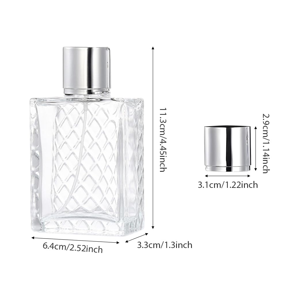Tookie 2Pcs 100Ml Empty Glass Perfume Atomiser, Portable Clear Spray Bottle, Refillable Fine Mist Cosmetic Container With Fillin