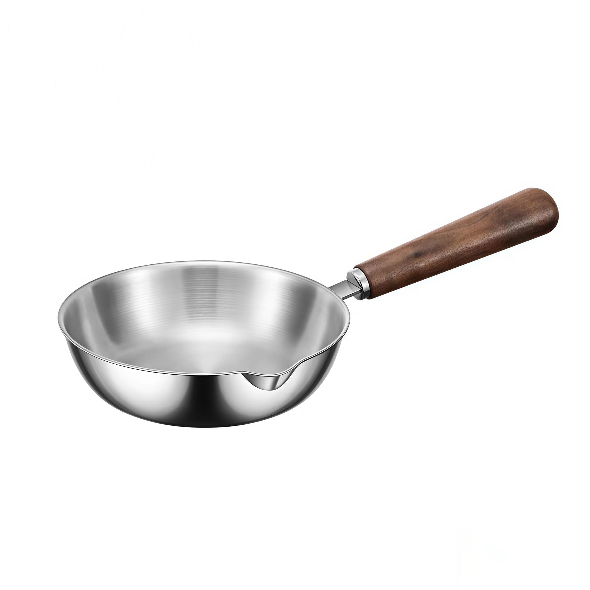 IMEEA 5.5Inch Mini Egg Pan for 12 Eggs SUS304 Stainless Steel Small Omelet Pan Sauce Pan with Wooden Handle