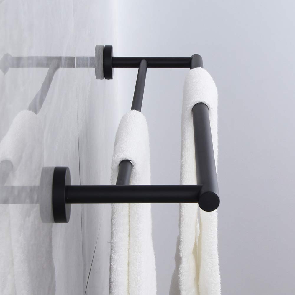 Kinzcn Sus 304 Stainless Steel 24-Inch Double Towel Bar Towel Rack Wall Mounted Towel Rail Towel Rod For Bathroom Modern Style P