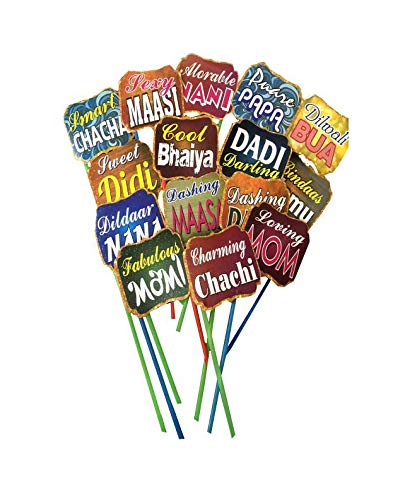Funcart Complete Family Party Props for Wedding Decoration(Pack of 15 Props)