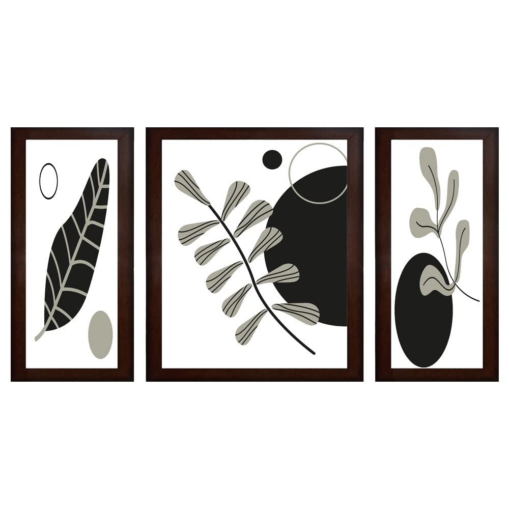 Wens Floral Mdf Wall Art (30 Cm X 34 Cm X 1.5 Cm, Set Of 3, Wsp-4141)