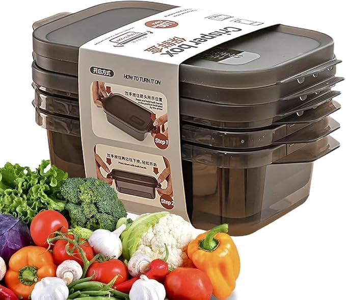 Plastic Food Storage Containers | Multipurpose Stackable Kitchen Storage Boxes | Airtight Refrigerator Organizer For Fruit, Vege