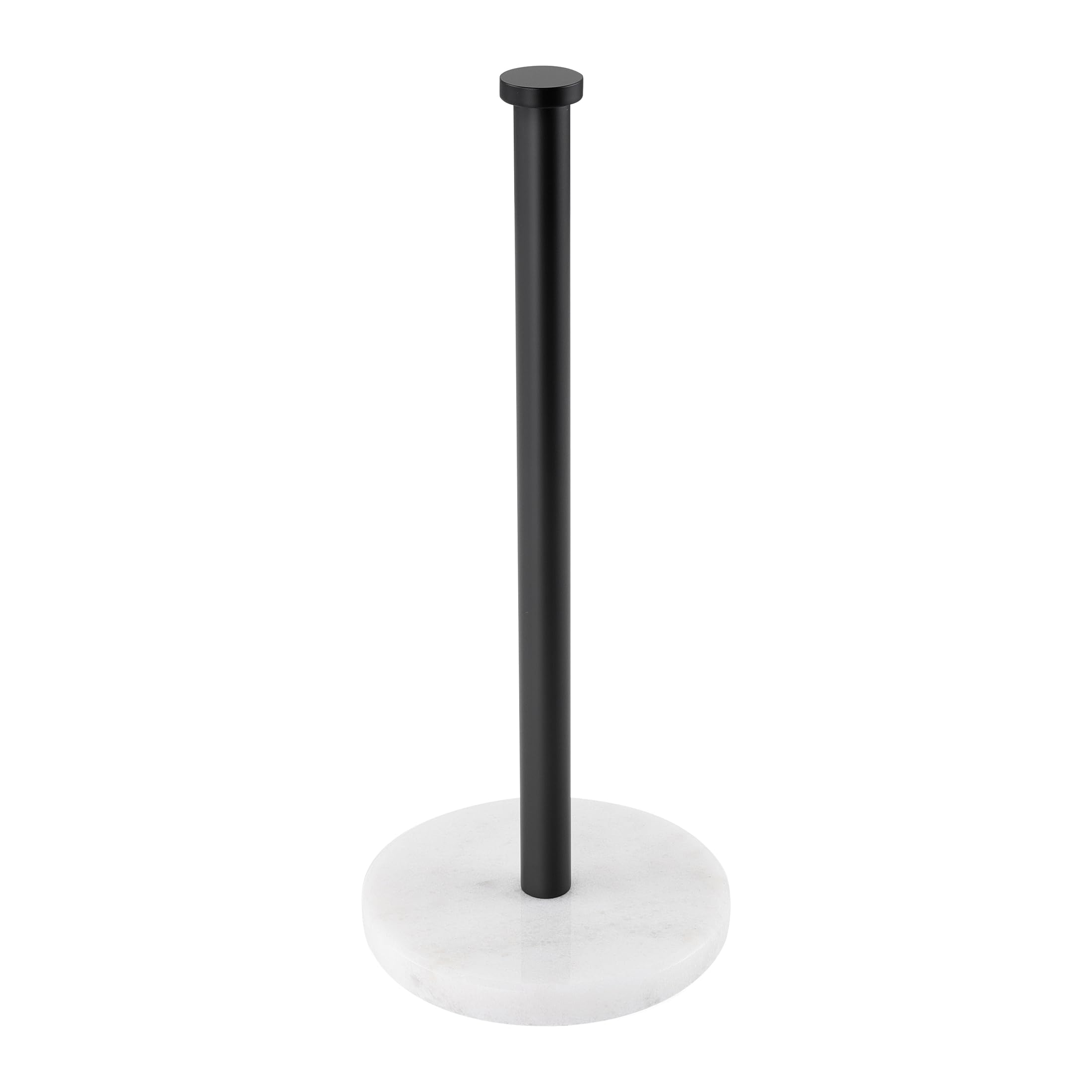 Kes Black Paper Towel Holder Countertop, Kitchen Stand Paper Towel Roll Holders With Natural Marble Base Sus304 Stainless Steel