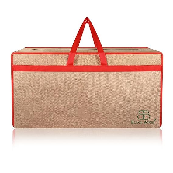 Jute Heavy Duty Extra Large Storage Bag, Moving Bag Tote, Blanket Clothes Organizer, Comforter, Bedroom Closet, Dorm Room Essent