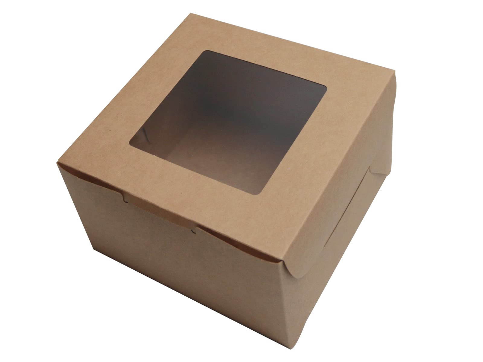 Pqzkldp 10Packs 8X8X5 Inches Brown Kraft Cake Boxes With Window, Gift Packing, Bakery Boxes, Dessert, Pastry, Cupcake, Pie Cooki
