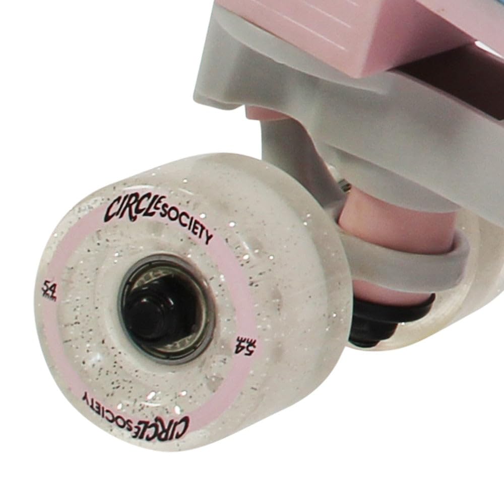 Circle Society Classic Adjustable Childrens Roller Skates, 3-7 Us Girls, Classic Cotton Candy