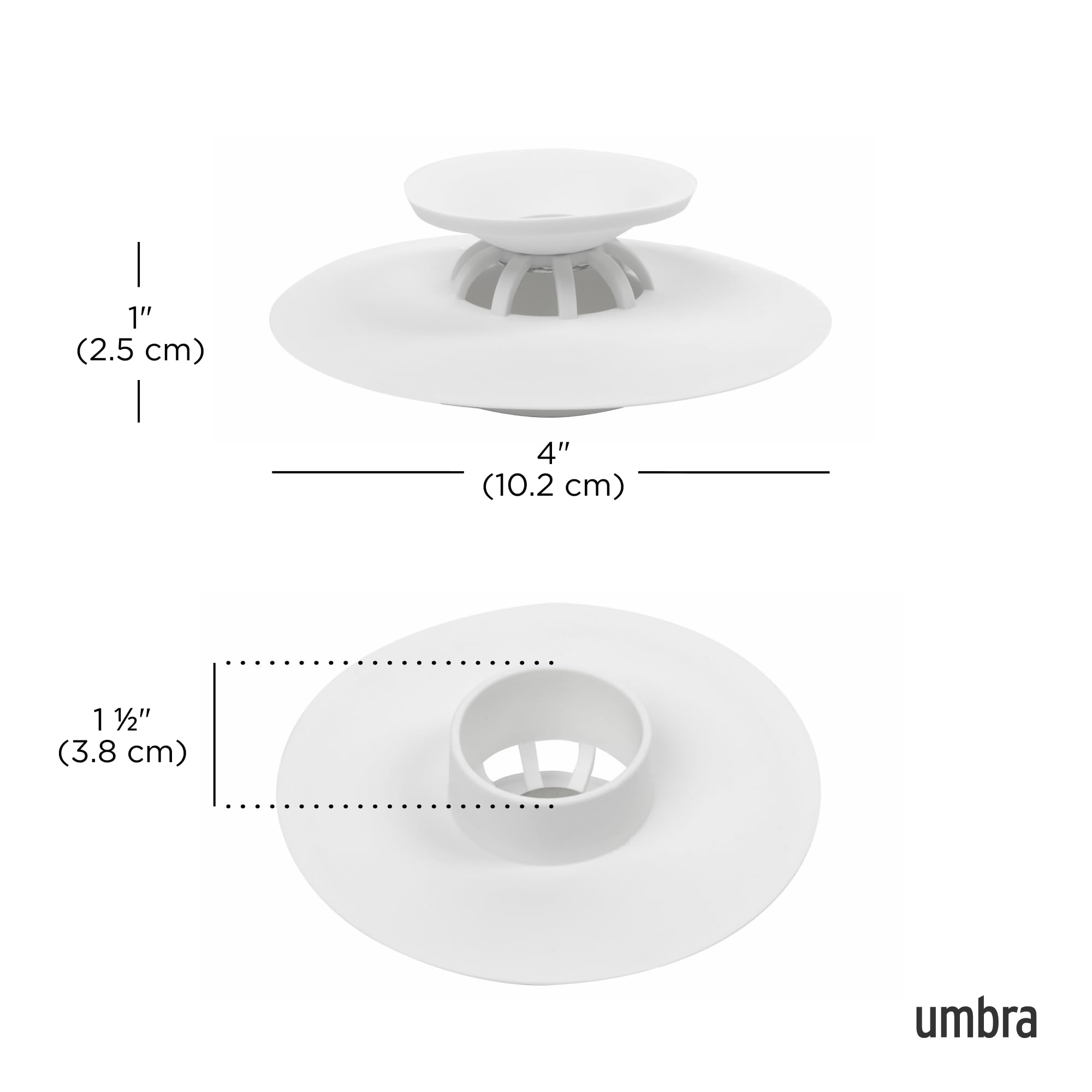 Umbra 023464-660 Flex Drain Stop/Hair Catcher, White