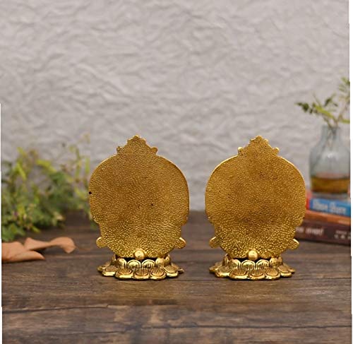 LABHCART Brass Laxmi Ganesha Statue Lakshmi Ganesh Showpiece Decoration for Diwali | Home | Pujan (Size: 24 x 16 cm)