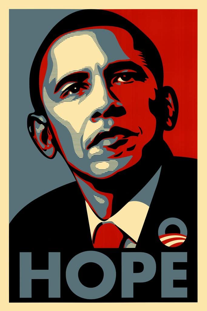 Laminated Barack Obama Poster Hope American President Motivational Inspirational Quote Classy Cool Aesthetic Modern Wall Graphic