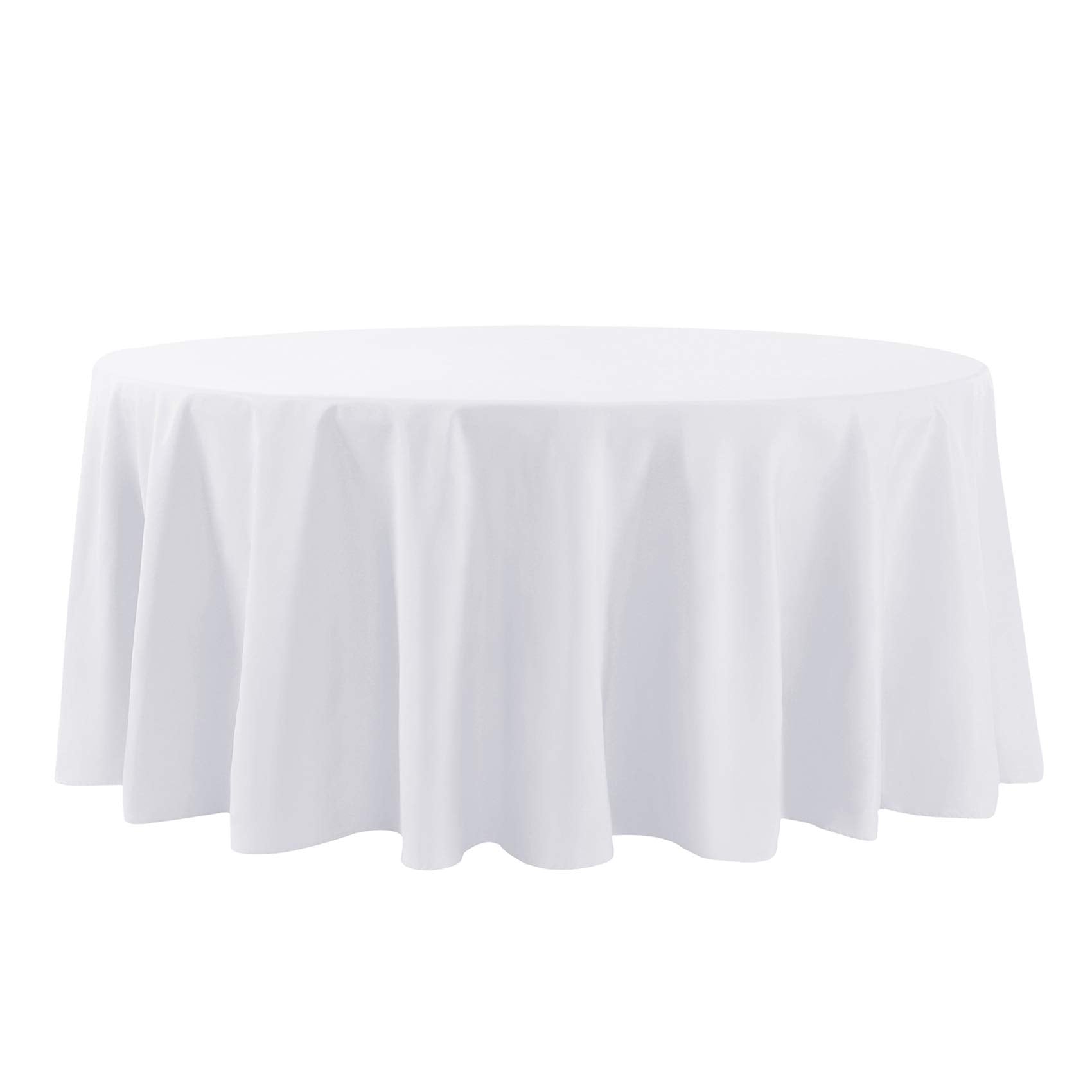 132 Inch Round Tablecloth Washable Polyester Table Cloth Decorative Table Cover For Wedding Party Dining Banquet(132 Inch,White)