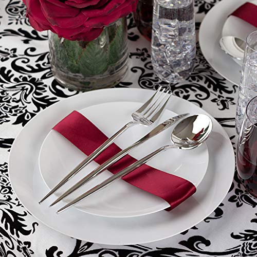 Novelty Flatware Silver Salad Forks - 32 Pieces - Modern & Stylish Plastic Flatware For Chic Table Settings, Perfect For Parties