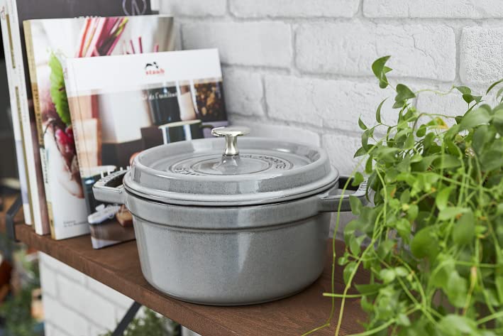 Staub 1003926 Cast Iron Roaster/Cocotte, Round 28 Cm, 6.7 L, Graphite Grey