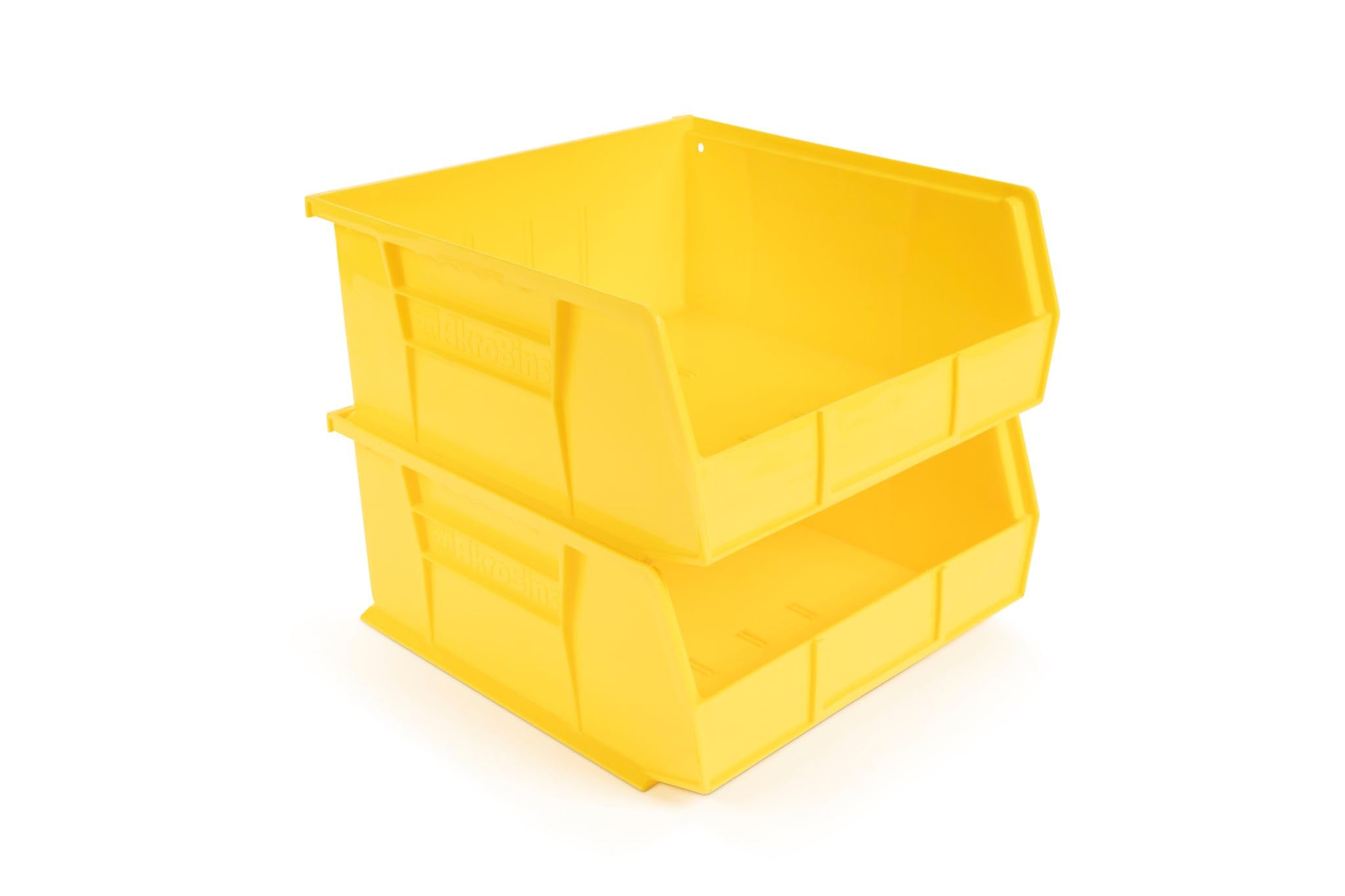 Hudson Exchange 11'' X 11'' X 5'' Plastic Stackable Storage Bin And Hanging Container (Yellow)