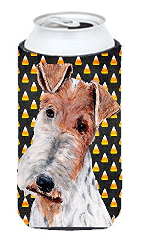 Wire Fox Terrier Candy Corn Halloween Tall Boy Beverage Insulator Hugger SC9652TBC