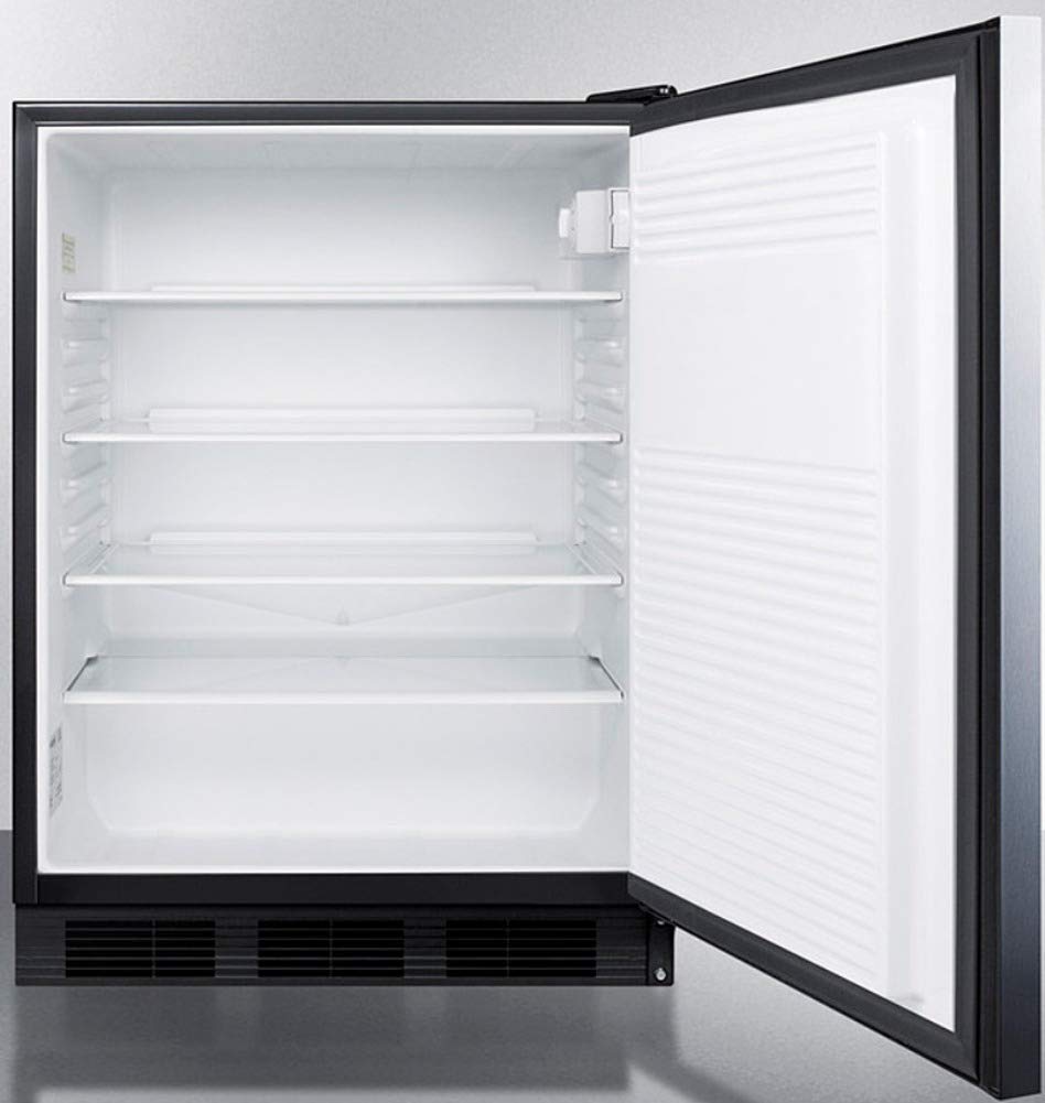 Summit Appliance Al752Bksshh Freestanding Ada Compliant 24 Wide 5.5 Cu.Ft. All-Refrigerator For General Purpose Use With Auto De