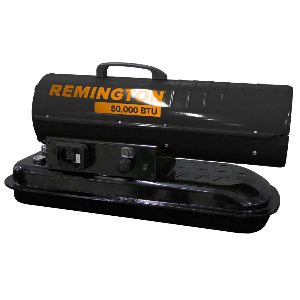 Remington Rem-80Tboa-Kfa-B Duo Power Battery Kerosene/Diesel Forced Air Heater W/Thermostat-80,000 Btu,Black