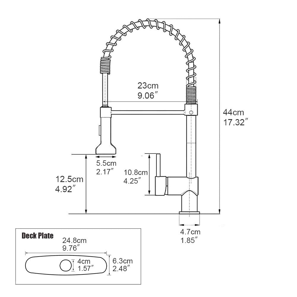 Hoimpro Matte Black&Brushed Nickel Spring Kitchen Faucet With Pull Down Sprayer, Rv Paint Kitchen Sink Faucet With Pull Out Spra
