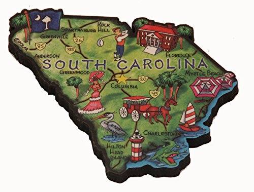 South Carolina State Decowood Jumbo Wood Fridge Magnet 3.5