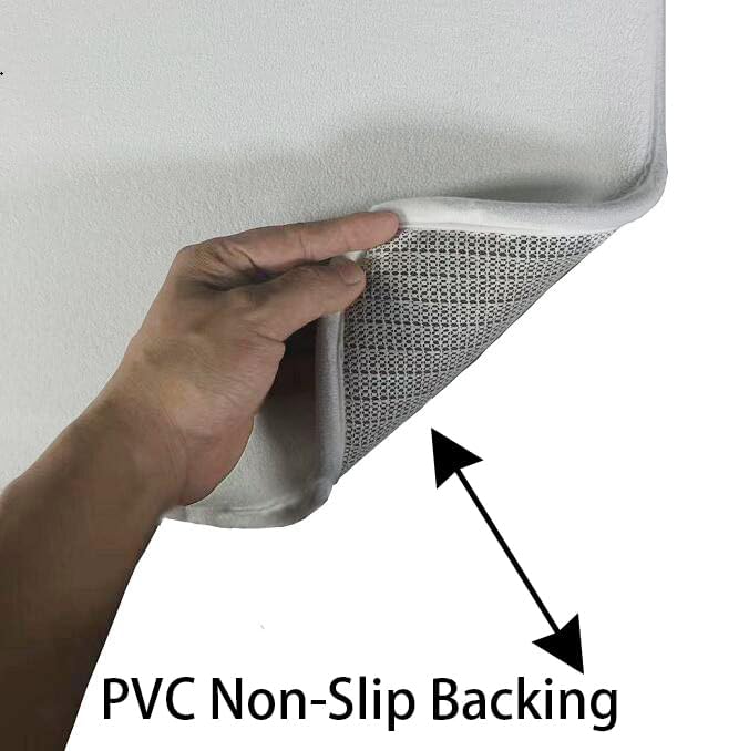 Madeals Toilet Mat and Lid Cover Set, 3 Piece, White Velvet with Toilet Tank Cover