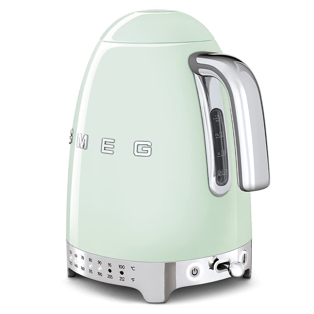Smeg Pastel Green Stainless Steel 50'S Retro Variable Temperature Kettle