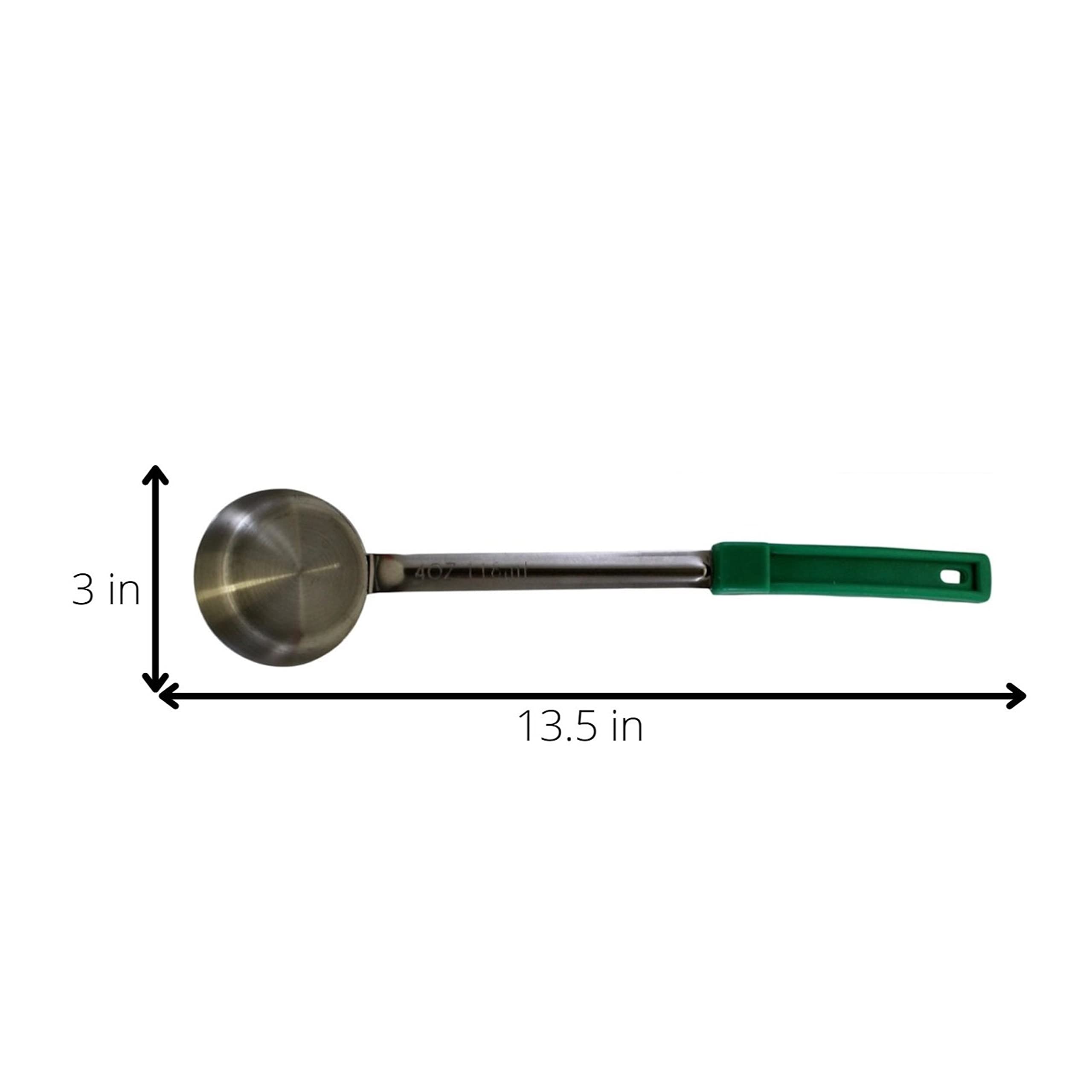 Habanerofire 4 Ounce Solid Stainless Steel Portion Control Ladle Spoon For Measuring And Serving; Commercial Grade Serving Scoop